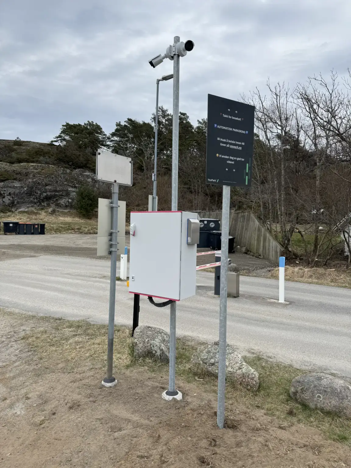 Automatisk inn- og utpassering ved parkeringsplass på Kolbensrød Camping